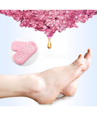 Moisturizing Gel Socks - 2 Pairs of Reusable Soft Socks with Essential Oil Treatment for Dry Skin Pink & Blue - Buy Online on SooperMarket.com