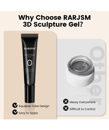 Buy RARJSM 3D Sculpting Gel - Premium Rhinestone Glue for DIY Nail Art Clear UV LED Curing Gel for Manicure Designs - Buy Online on SooperMarket.com