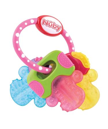 Nuby Soothing Teether IcyBite Keys 3+ Months Pink 1 Teether