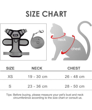 Breakproof Cat Leash Set & Adjustable Soft Kitten Vest | Reflective Stripes | Gray Small Cat Dishes | Ideal for Small Kittens - Buy Online on SooperMarket.com