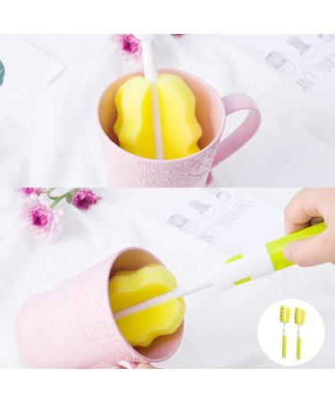 8-Piece Foam & Bottle Cleaning Brush Set for Baby Bottles & Cups - Orange Blue Green Pink - Buy Online on SooperMarket.com