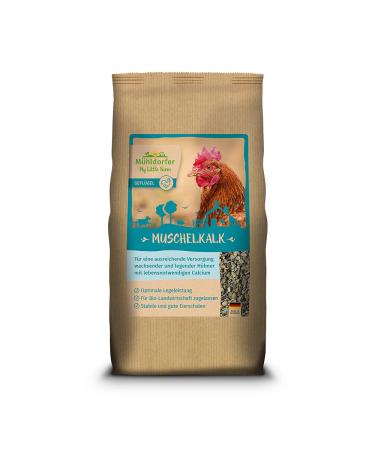 My Little Farm Muschelkalk high-quality calcium supplier for growing and legend chickens can prevent deficiency symptoms supports the laying performance approved for organic feeding 2 kg (1 Pack)