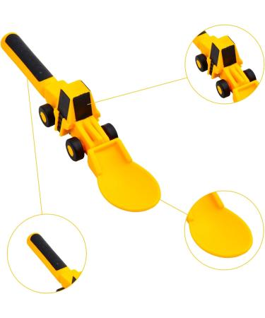 Bezavea Kids Construction Themed Cutlery Set - 3Pcs Toddler Fork and Spoon Utensil Set in Yellow | Perfect Gift for Boys and Girls - Buy Online on SooperMarket.com