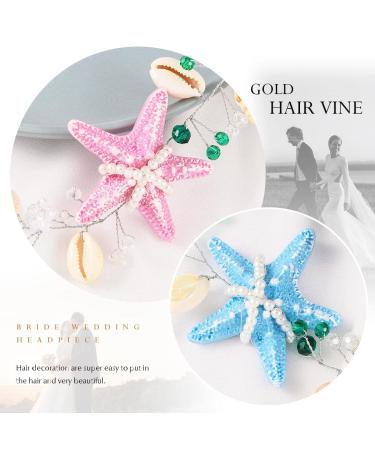Brishow Starfish Bride Wedding Hair Vine - Seashell Bridal Hair Piece for Beach Wedding - Mermaid Hair Accessories for Women and Girls - Buy Online on SooperMarket.com