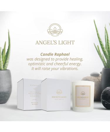 Angels Light Raphael - Luxurious Handmade Fragrance Candle | 270g Natural Soy Wax with Essential Oils | Healing Energy & Joy | Sandalwood Pine Sage Bergamot - Eco-Friendly Wooden Wick - Buy Online on SooperMarket.com