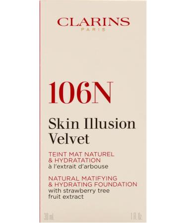 Skin Illusion Velvet Foundation - 106N Vanilla by Clarins for Women - 1 oz Foundation - Buy Online on SooperMarket.com