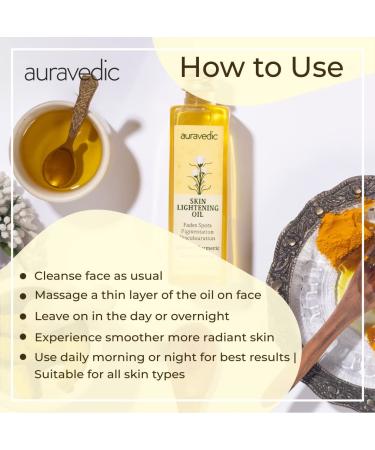 Auravedic Skin Lightening Oil 100ml with Saffron, Turmeric & Winter Cherry - Buy Online on SooperMarket.com