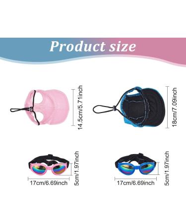 WEBEEDY 2 Sets Dog Hat and Sunglasses Set Summer Sunbonnet Adjustable Stripe Baseball Cap Pet Puppy Sunglasses for Outdoor Use - Buy Online on SooperMarket.com