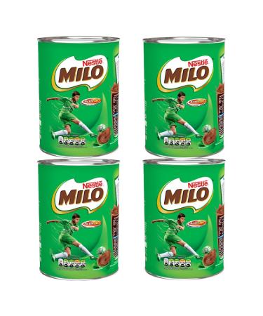 Nestle 4 x 400g Chocolate Flavour Milo Milk Drink With Welari Thank You Card Malted Vitamin Minerals Calcium Activ-go for Kids (1.6kg)