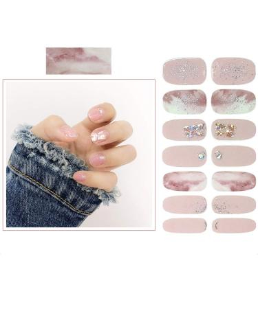 SIUSIO 112pcs Gradient Glitter Nail Wraps with Crystal Glass Nail File - Nail Polish Strips for Women and Girls in Gray - Buy Online on SooperMarket.com