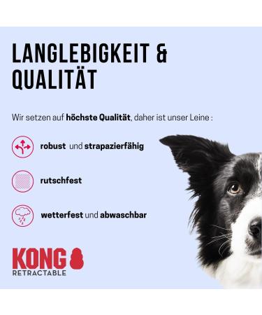 High-Quality 5m Cong Roll-Out Dog Leash for Large Dogs Up to 50kg | Comfortable Soft Handle & Reflective Belt | Durable Pink Roller Linen with Break & Lock System - Buy Online on SooperMarket.com