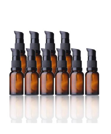 Empty glass bottles brown 10 pieces 15 ml refillable glass bottles Lotion donor brown las bottle with pump essential oils bottle travel bottle cream lotion bottle pump bag