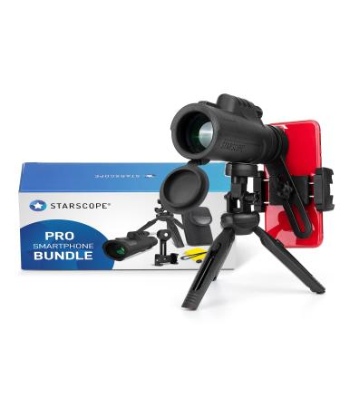 STARSCOPE Monocular Telescope G3 Smartphone PRO Bundle - 10x42 Monocular Telescope for Smartphone Kit | BAK4 Prism HD Mini Monocular Telescope with Tripod, Phone Scope Mount, and Accessories Pro smartphone Bundle