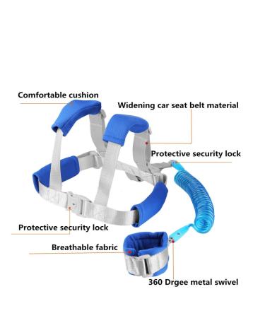 Baby Anti Lost Wrist Link - 2 in 1 Dark Blue Safety Walking Leash for Kids - Upgraded Safety Locks Included - Buy Online on SooperMarket.com