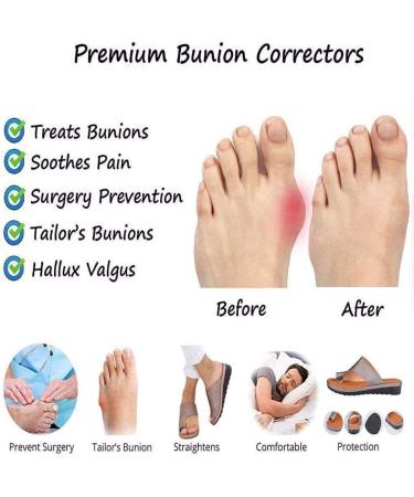LGZY Women Comfy Platform Sandal Shoes - Bunion Correctors for Big Toes - Pain Relief and Style for Summer Beach and Daily Wear - Black, Size 39 - Buy Online on SooperMarket.com