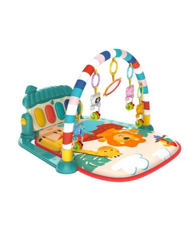 Lcasio Baby Gyms Play Mats Musical Activity Center Kick & Play Piano Gym Tummy Time Padded Mat for Newborn Toddler Infants(Green)