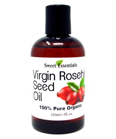 Organic Unrefined Virgin Rosehip Oil | 4oz Bottle | Premium 100% Pure | Imported From Chile | Cold-Pressed | Unrefined BEST for Face & Skin - HEALS Dry Skin Fine Lines Acne Scars Sun Damage & More