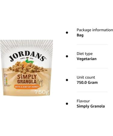 Jordans Simply Granola Honey 750g - Buy Online on SooperMarket.com