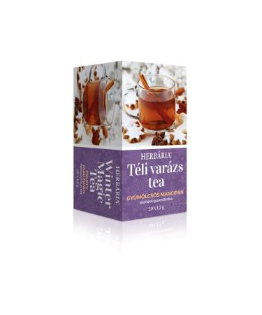Fruity Marzipan 100% Natural Fruit Herbal Flavoured Seasonal Tea with Blackberry Leaves Rosehip Chamomile Cardamom