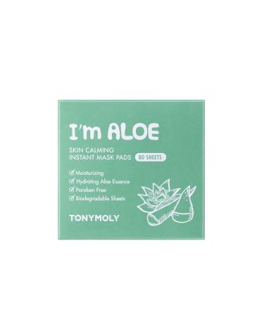 TONYMOLY I'm Aloe Skin Calming Instant Mask Pads - 80 Sheets for Dry & Irritated Skin | Best International Shipping - Buy Online on SooperMarket.com