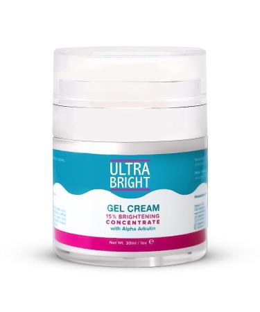 ULTRA BRIGHT Skin Brightening Gel Cream - 1 fl oz / 30 ml - Hydrating & Moisturizing Cream to Even Out Skin Tone - Boost Skin Radiance and Improves skin texture with Alpha Arbutin & Glycerin