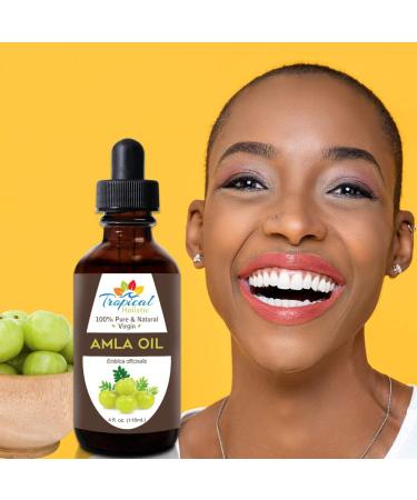 Tropical Holistic 4 oz Amla Oil - 100% Pure & Unrefined Indian Gooseberry Oil - Organic, Non-GMO - For Healthy Beard, Scalp & Split Ends - Buy Online on SooperMarket.com