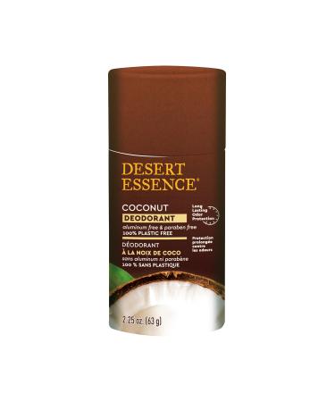 Desert Essence Tropical Coconut Deodorant - Plastic Free Aluminum Free & Paraben Free | Eco-Friendly Natural Deodorant for Men & Women - 2.25 oz - Buy Online on SooperMarket.com