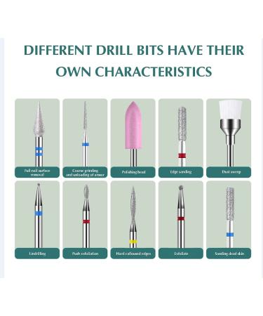 14pcs Acrylic Nail Drill Bits Set with Case - Quartz Pointed Bits for Cuticle Remover & Manicure Tools - Buy Online on SooperMarket.com