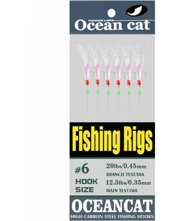 Fishing Rigs 6 Hook Set Rainbow Skin Silk String Hook Lure Bait Rig Tackle - Available in 5/10/25/50/100 Packs - Buy Online on SooperMarket.com