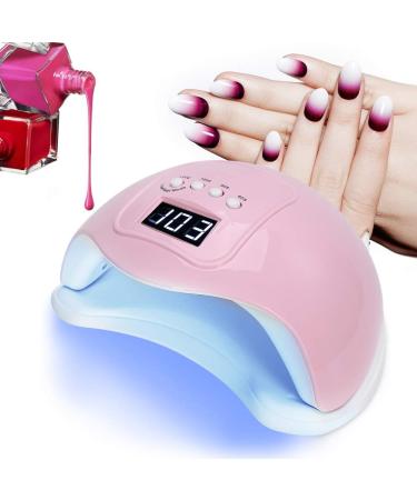 48W UV LED Nail Lamp for Gel Nails Polish | Professional Salon Curing Light with 4 Timer Settings and Sensor | Pink - Buy Online on SooperMarket.com
