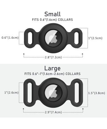 Vancle 2-Piece Airtag Dog Collar Case - Waterproof Silicone Protector for Pets | Black Small Dog & Cat Accessory - Buy Online on SooperMarket.com