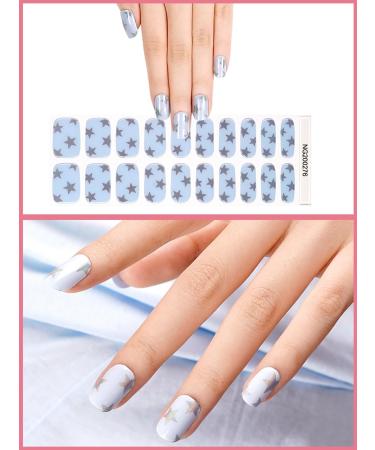 Kalolary 20PCS Nail Gel Polish Strips | Self-Adhesive Wraps with Nail File | UV/LED Lamp Required | Decals for Cured Gel Nails - Buy Online on SooperMarket.com