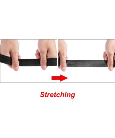 HANFINEE 1-1/2 Inch Sew on Knitted Elastic Band - Black 15 Yards | Heavy Stretch for Sewing Crafts, DIY Waistband, Bedspread & Cuff - Buy Online on SooperMarket.com