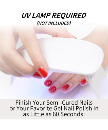 Beautfave 16Pcs Semi Cured Gel Nail Strips - Self Adhesive White Nail Wraps with File & Stick - Greywhite | UV/LED Lamp Required - Buy Online on SooperMarket.com