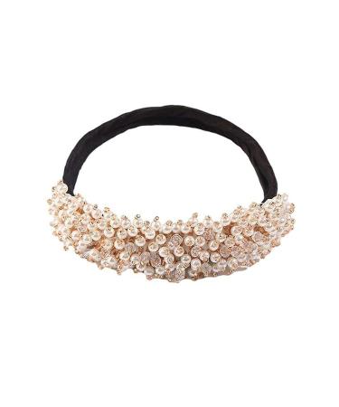 Gokame hair knot shaper with rhinestones for bun magical hair styling hair accessories ballet knot ponytail tie (white)