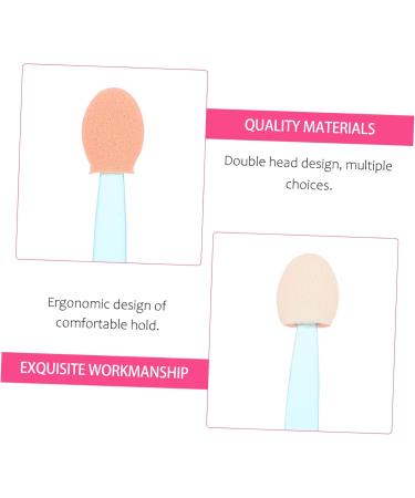 BELLIFFY 100pcs Double Ended Eyeshadow Brush Double-sides Eye Brush Makeup Brush Sponge Brush Makeup Tool Eyeshadow Stick Dual-side Cosmetic Applicator Cosmetic Tool 6.5x1.3cm Blue - Buy Online on SooperMarket.com