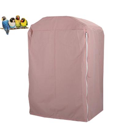 Bonaweite Birdcage Cover Parrot Cage Cover Shade Pet Universal Blackout Windproof Light-Proof Sleep Reduces Distractions Night Accessories Cloth Without Cage Pink