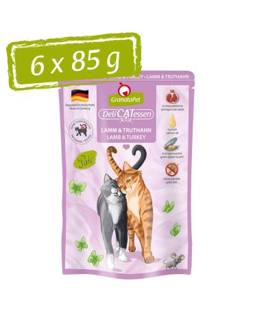 Granapet Delicatessen Lamb & Truthahn wet food for cats cat food for gourmets food without cereals & without sugar additives 6 x 85 g lamb & turkey 85 g (6 Pack)