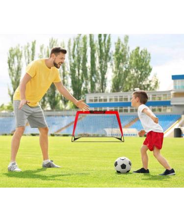 L RUNNZER Portable Soccer Goal  Pop Up Soccer Goal Net for Backyard  Set of 2 with Portable Carrying Case Red 4x3 FT - Buy Online on SooperMarket.com