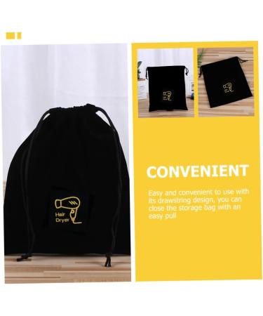 Healeved 3pcs Hair Dryer Storage Bag Black Bag Drawstring Bags Hair Dryer Supplies Shoe Cloth Bag - Buy Online on SooperMarket.com