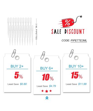 Moveland 200PCS 3ml Disposable Plastic Transfer Pipettes- Calibrated Dropper for Science Lab & DIY Art - Buy Online on SooperMarket.com