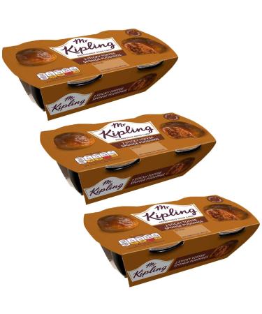 3 x 2 Sticky Toffee Sponge Pudding Dessert Cake Golden Syrup Topping Natural