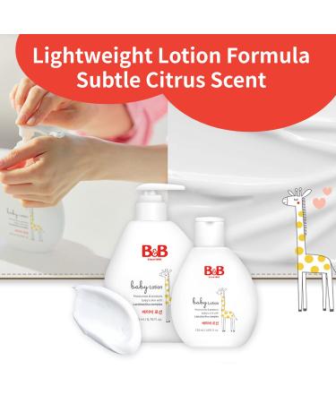 B&B Baby Lotion - Gentle Moisturizing Face and Body Lotion for Newborns - Jojoba Oil & Shea Butter Formula - Allergen-Free Citrus Scent - 6.76 fl.oz - Buy Online on SooperMarket.com