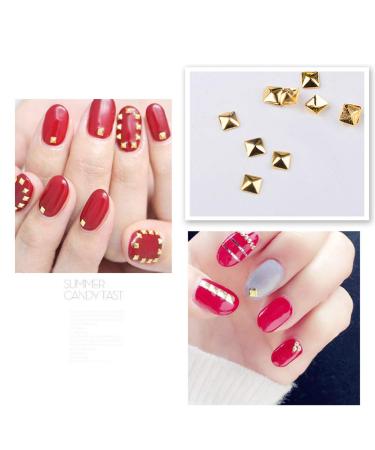 Frcolor 120 Pcs Rose Gold Nail Art Studs - 3D DIY Nail Charms & Decorations | Mixed Metallic Rivets & Shapes - Buy Online on SooperMarket.com