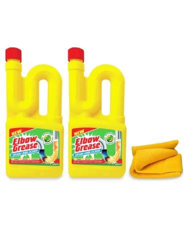 2 x 750 ml Elbow Drain Sink Unblocker with Cloth | Use for Toilet Cleaning Sink Unblocking Heavy Duty Household Cleaning (PK 3))
