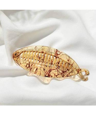Ancllo Large Banana Hair Clips - Fish Shape Hair Accessories for Women & Girls - 2 Coffee Brown Clips with Rounded Edges - Buy Online on SooperMarket.com