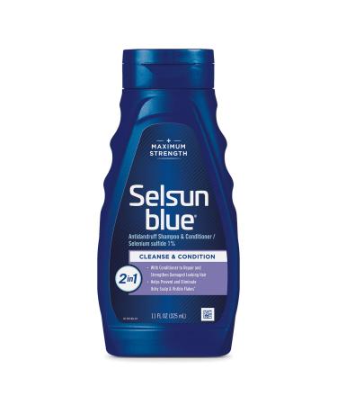 Selsun Blue 2-in-1 Anti-dandruff Shampoo & Conditioner, 11 fl. oz., Maximum Strength 2-in-1 Treatment, Selenium Sulfide 1%