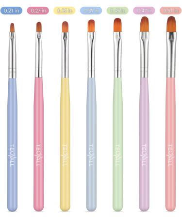 TEOYALL 7 PCS Gel Nail Brushes Set - Oval Flat & Builder Tips for Poly Gel Extension - Multicolor Nail Art Brushes - Buy Online on SooperMarket.com