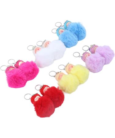 Buy mlida Sleeping Baby Pendant Keychain - Cute Fluffy Fur Doll Luggage Tag | International Shipping Available - Buy Online on SooperMarket.com