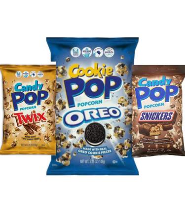 Buy 3 x Candy Pop Popcorn - Canadian Chocolate Popcorn 149g (Oreo Snickers Twix) + Heartforcards Shipping Protection - International Shipping Available - Buy Online on SooperMarket.com
